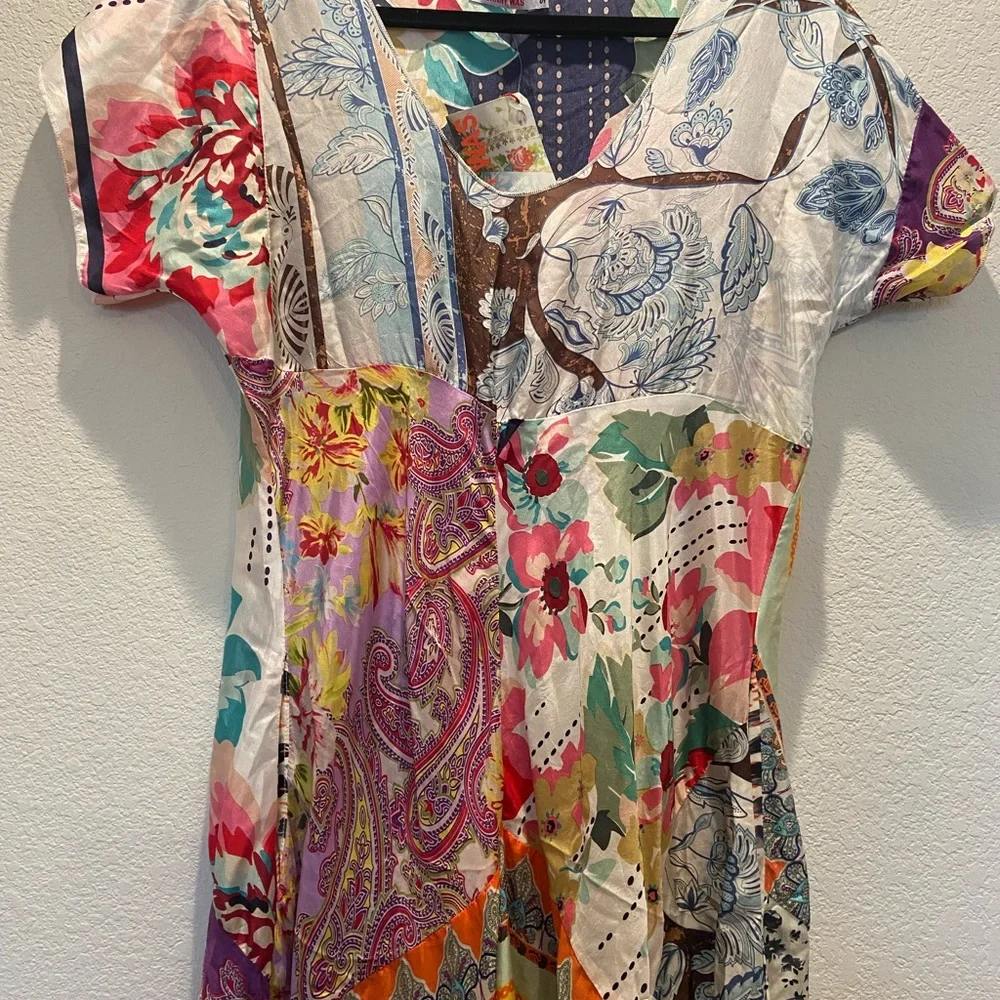 Johnny Was silk handkerchief maxi - SZ Small - Picture 2 of 5